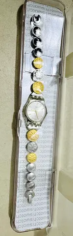 Swatch Swiss brand new Elegant Silver and Gold Women’s Watch with Unique Design