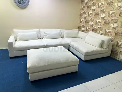 Almost brand new marina home modular sofa with footstool