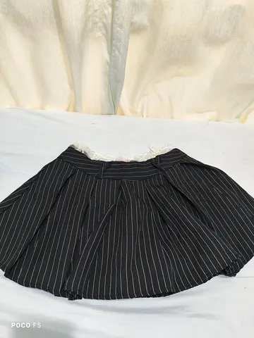 Stylish Black and White Striped Skirt