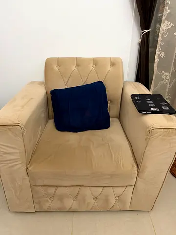 Cozy Velvet Armchair with Cushion