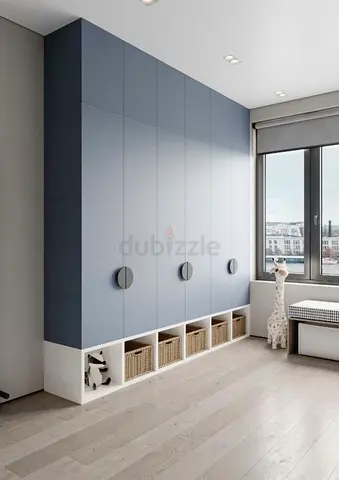 Stylish Modern Wardrobe with Storage and Display Shelves
