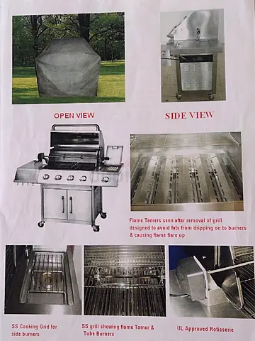 Free standing BBQ SS grill set