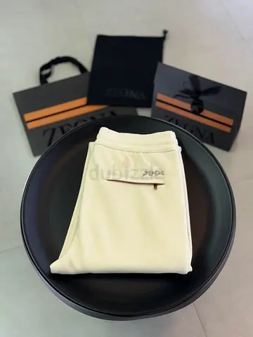 Zegna Elegant Cream Trousers with Original Packaging