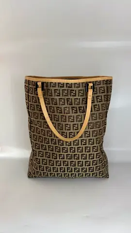 Fendi Zucchino Canvas Baguette Cloth Tote Bag
