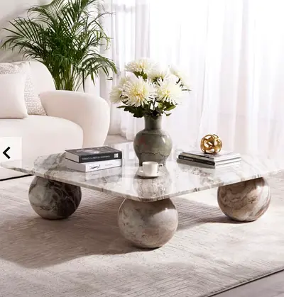 Menor Coffee Table Marble - Brown  من بان هوم White
