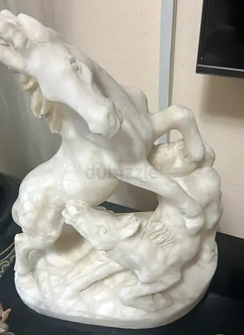 Elegant Marble Horse Sculpture