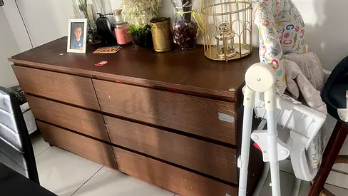 Wooden chest of drawers with Ample Storage 150 dhs