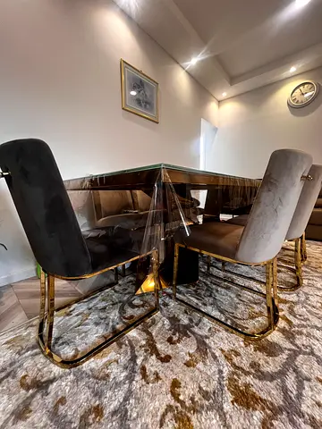 Glass Dining Table with Chairs