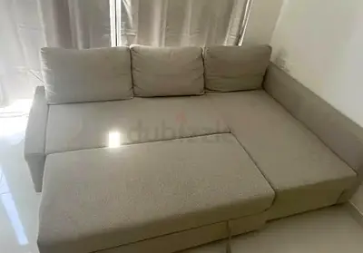 Comfortable L-Shaped Sofa in Neutral Beige