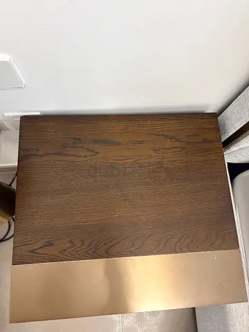 Modern Wooden Nightstand with Golden Accent. RRP 2600 aed ( bought in indigo living).