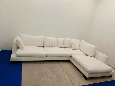 Marina home white color four seater lshape sofa