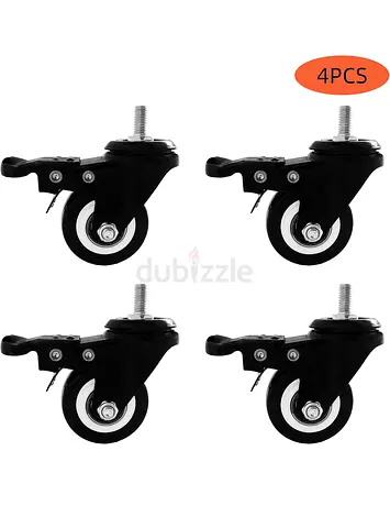 Set of 4 Heavy-Duty Swivel Casters for Easy Mobility with brake