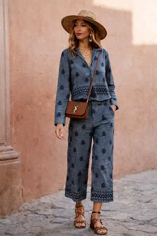 Zara Embroidered Culotte  Top Co-ord Set