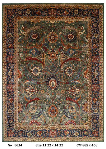 Beautiful 3.6 x 4.5 meter Majlis handwoven afghan  Area Rug carpet - 1111 x 1411 ,