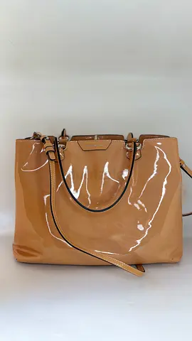 Emporio Armani Beige Patent Tote Bag