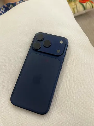 Apple iPhone with sleek design in deep blue