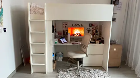 Stylish Loft Bed with Study Area IKEA