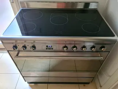 SMEG latest model electric ceramic 5 zone cooking range oven dual fan stove 90x60 made in Italy