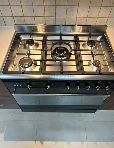Smeg latest model combination 5 burner top gass oven electric dual fan cooking range 90x60 stove