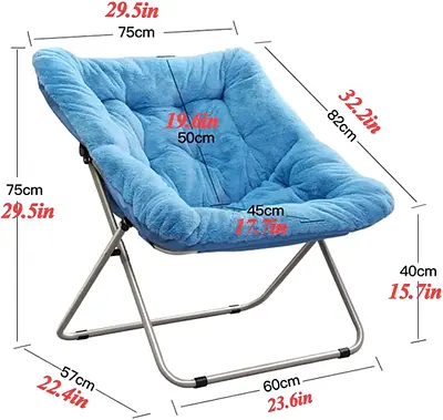 Butterfly Chair for Bedroom, Cozy Chair for Reading, Folding Moon Indoor Papasan Chair with Collapsi