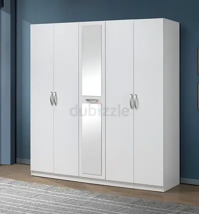 Modern White Wardrobe with Mirror