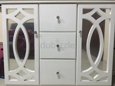 Elegant White Dresser with Mirror Doors