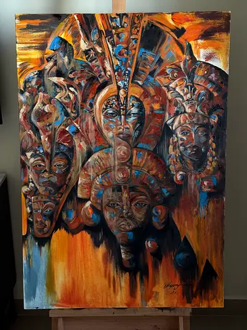 Amulet –  Hand painted Art  | Oil on Canvas | 70×100 cm
