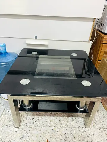 Sleek Black Glass Coffee Table