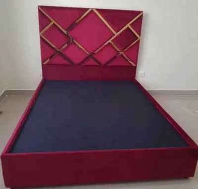 New Elegant Maroon Bed with Stylish Headboard