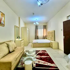 Furnished room with washroom and balcony