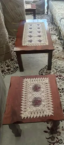 Beautiful Wooden Coffee Tables with Intricate Lace Design