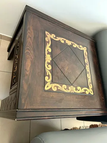 Pure wood Elegant Brown Vintage 2 Side Table and one big table for tv lounge