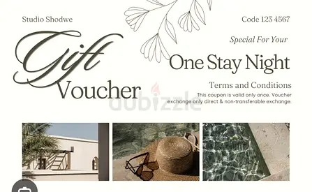 Hotel stay voucher. Use for any hotel in uae