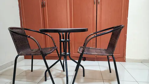 IKEA-  2-seater outdoor/Indoor table and chair set in brown and black colour