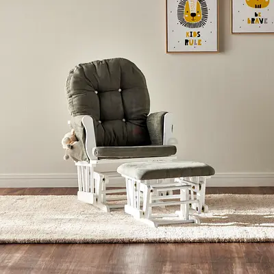 Comfortable Rocking Glider Chair with Ottoman