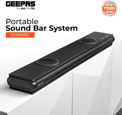 Geepas,GMS11152,2.2CH,SoundBar,DualSubwoofer,Bluetooth,HDMI,AUX,Optical,2Year Warranty,FreeDelivery