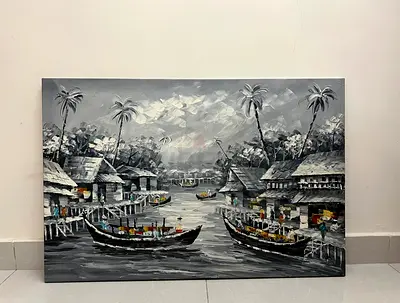 Serene River Landscape Painting