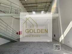 62kW Power | Brand New Industrial Mezzanine Warehouse for Annual Lease in Al Jurf Industrial Area