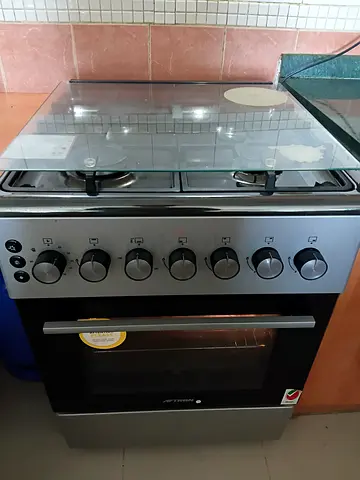 Aftron 60x60cm 4 Burner Gas Cooker And Oven Silver Model-