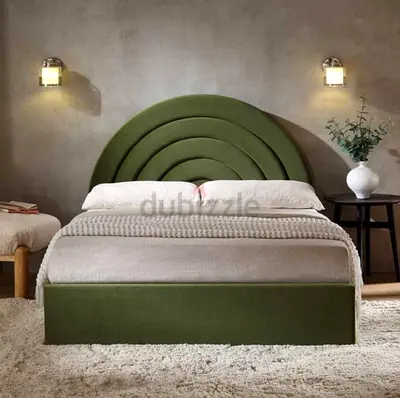 Brand New Stylish Green Upholstered Bed with Modern Design