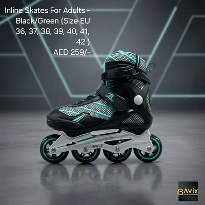 Inline skates Black/Green (Size EU 36,37,38,39,40,41,42)
