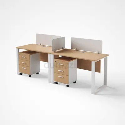 Workstation 2-Person With Pedestal Drawers