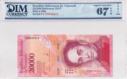 Venezuela Banknote 20000 Bolivares 2017 DIM 60 AED