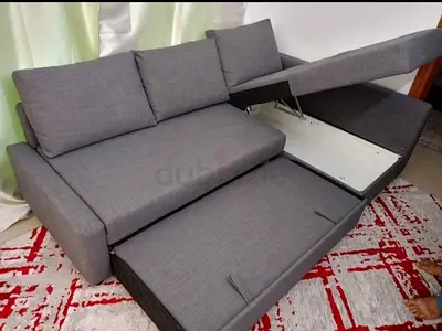 Stylish Grey Sofa Bed with Storage