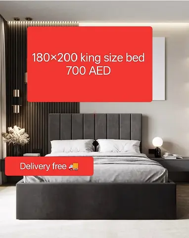 Stylish King Size Bed - 180x200 cm, Delivery Included!