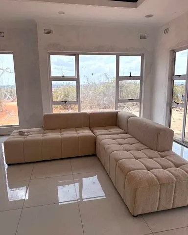 Cozy Sectional Sofa in Beige