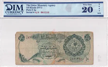 Qatar banknote 10 riyalS 1973 DIM 120 AED