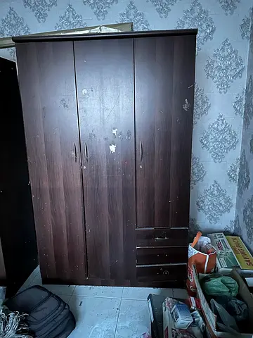 Used Wooden Wardrobe with Multiple Compartments