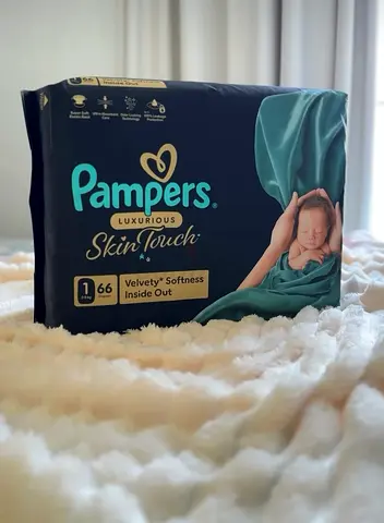 Pampers Skin Touch Diapers - Size 2, 60 Count -Premium Diapers for Infants