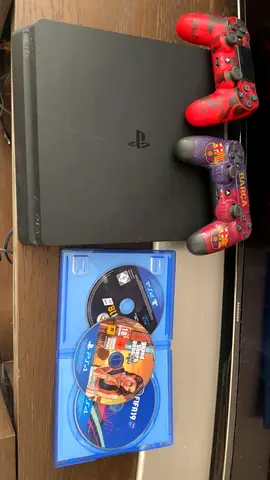 PlayStation 4 Console with Dual Controllers and Games and h dmi and power cable